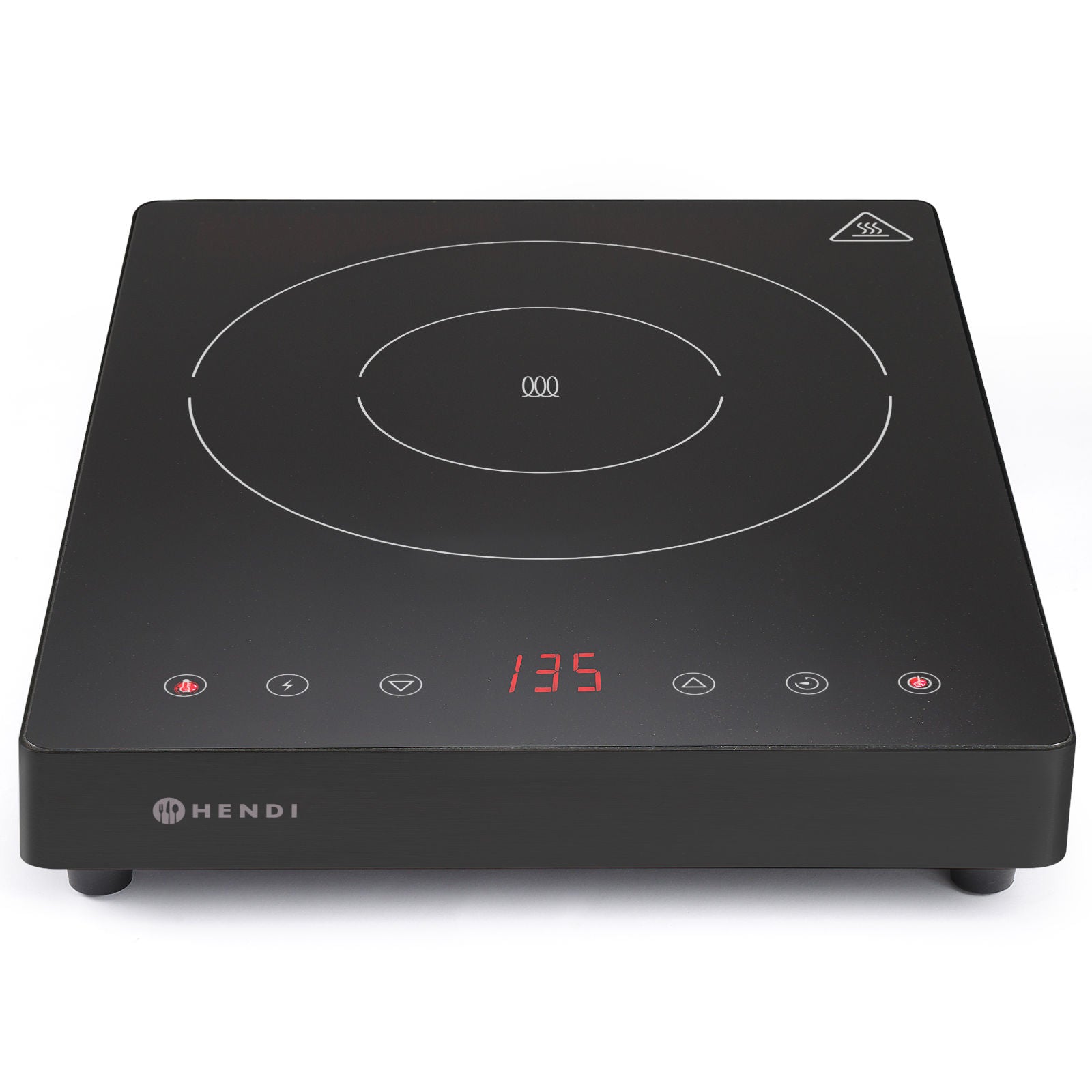Bärbar induktionsspis med touchpanel, 1 Black Line värmezon, dia. 22 cm 2000 W - Hendi 239391