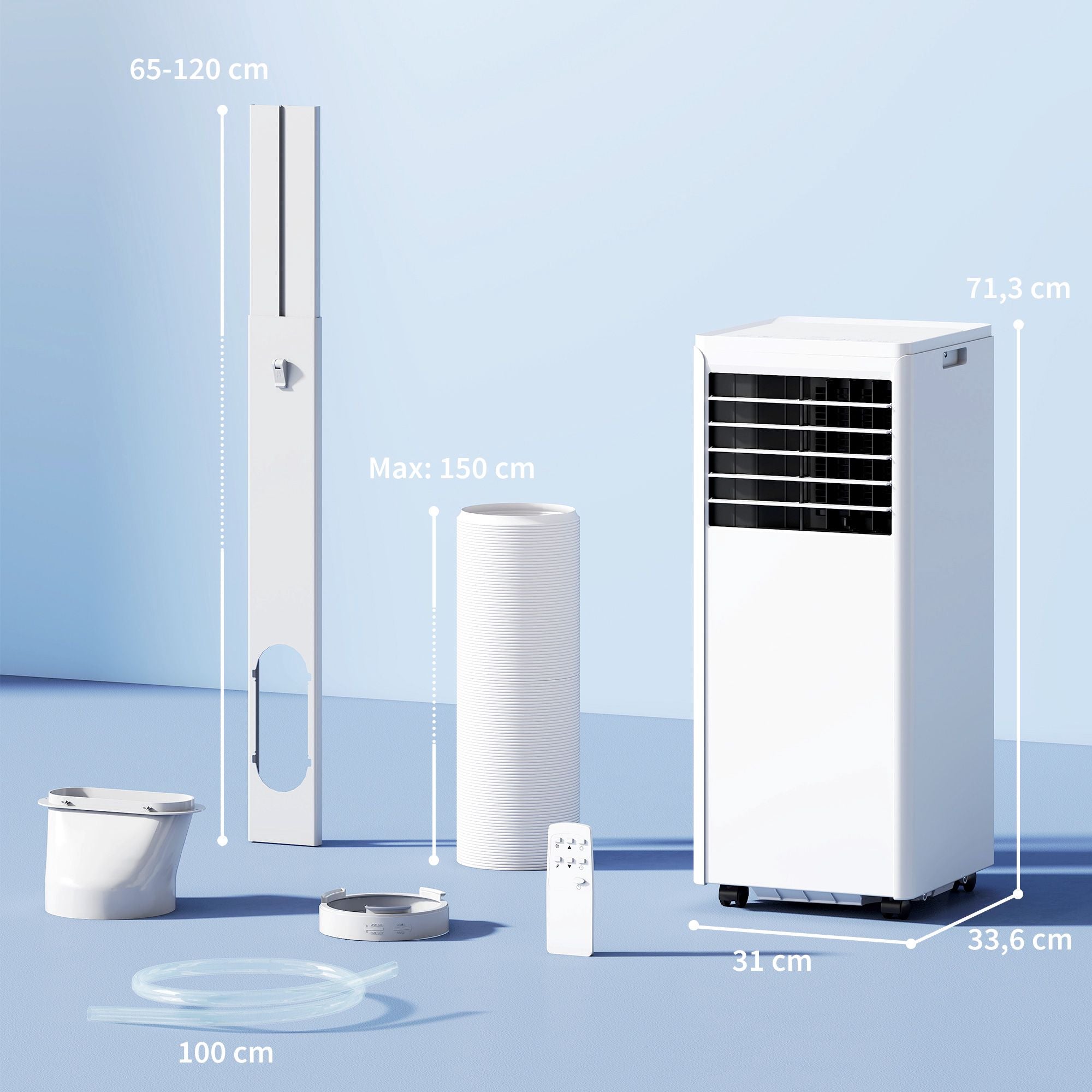 Bärbar luftkonditionering 9000 BTU, 4-i-1-kylenhet