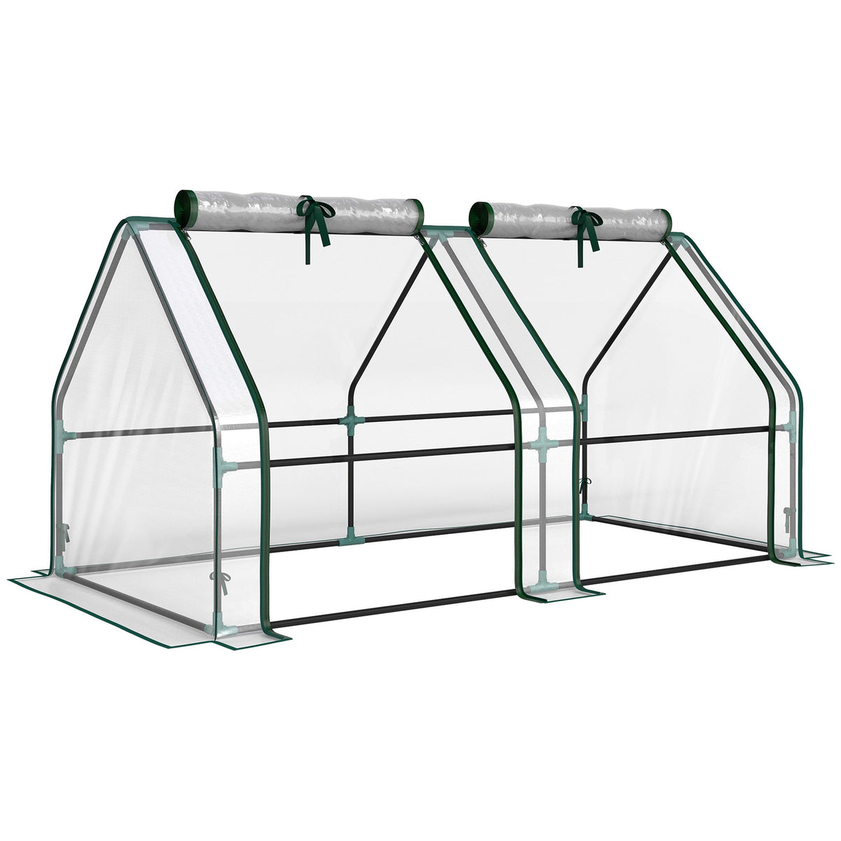 Draagbare kas met deuren met ritssluiting, 180x90x90 cm, PVC-afdekking