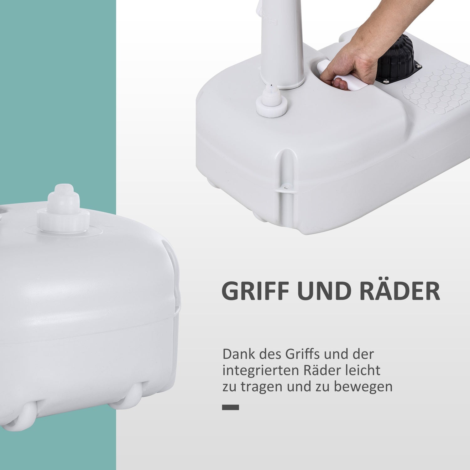 Bärbar utomhuscampinghandfat med handduksställ, 17L tank