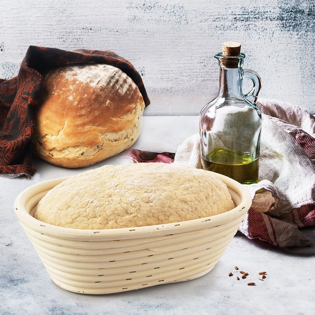 Brödkorg för jäsning och förvaring av hembakat bröd