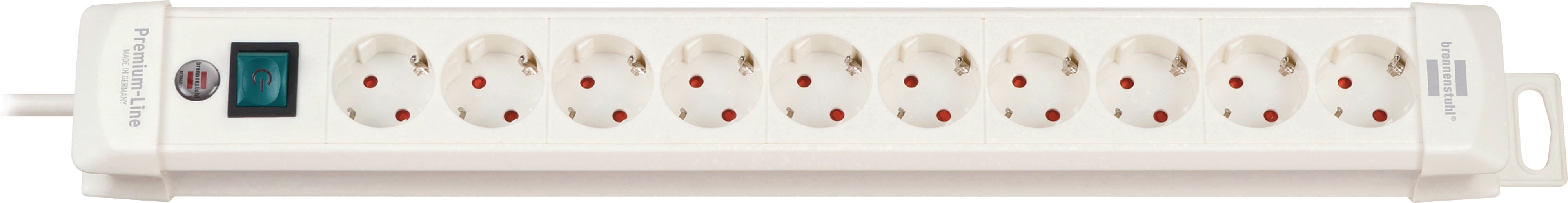 Brennenstuhl Premium-Line 10-delad förlängningssladd, 3 m, vit