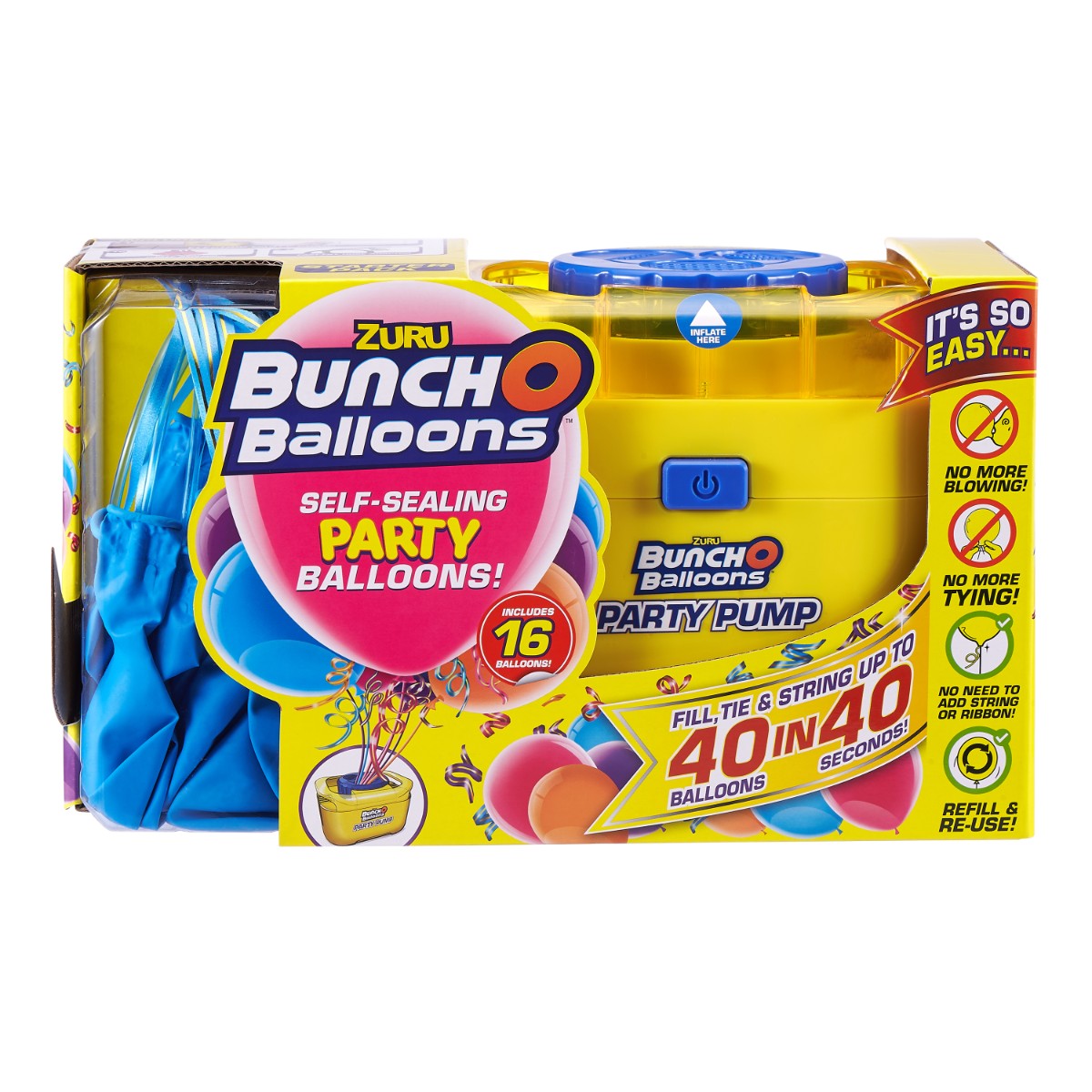 Bunch O Balloons Kit - 16 blå ballonnen med pompa