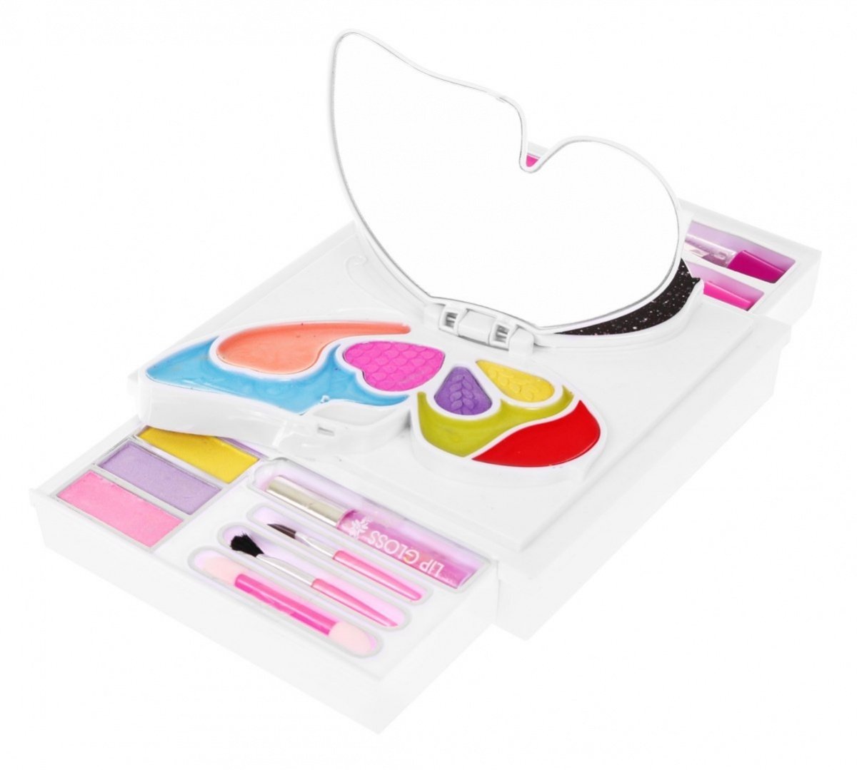 Butterfly Make-up Kit med utfällbar låda och speglar