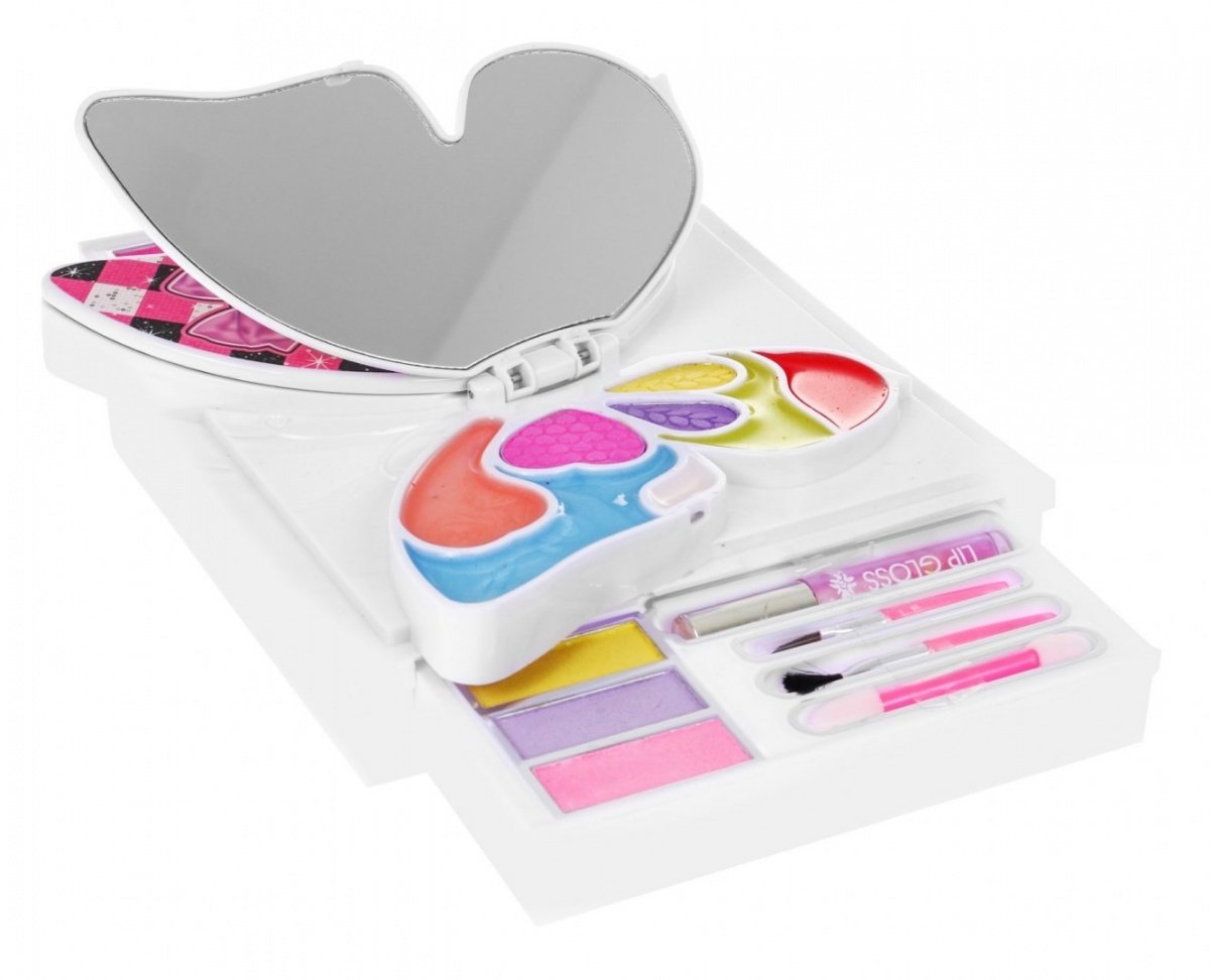 Butterfly Make-up Kit med utfällbar låda och speglar