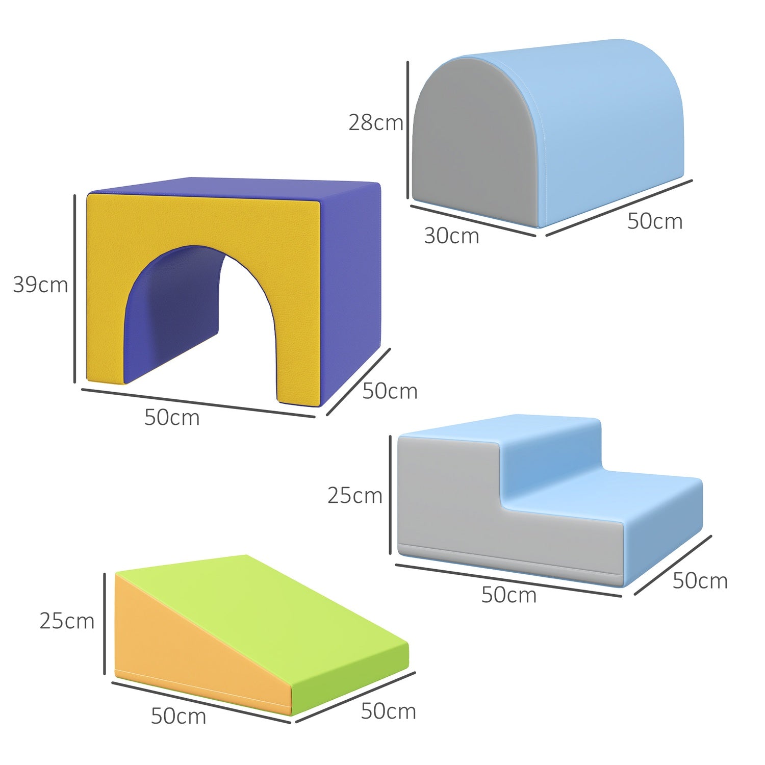 Byggklossar av mjukt skum för småbarn, set om 4