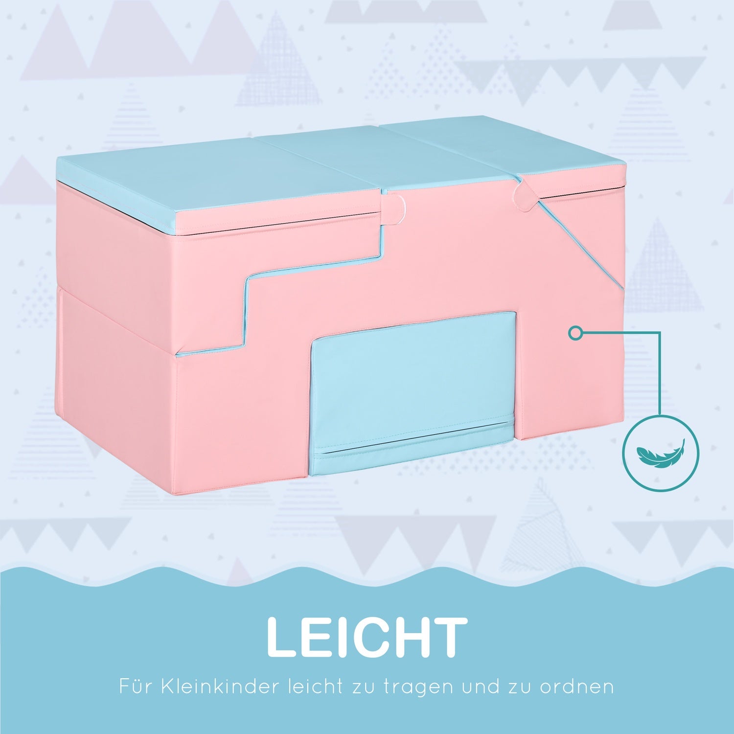 Byggklossar av skum, bord och stolar, omkonfigurerbar, rosa/blå