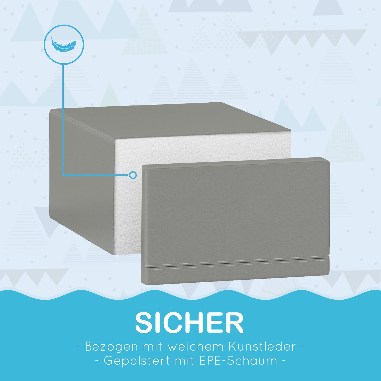 Byggklossar i jätteskum, konstläder, 1-3 år