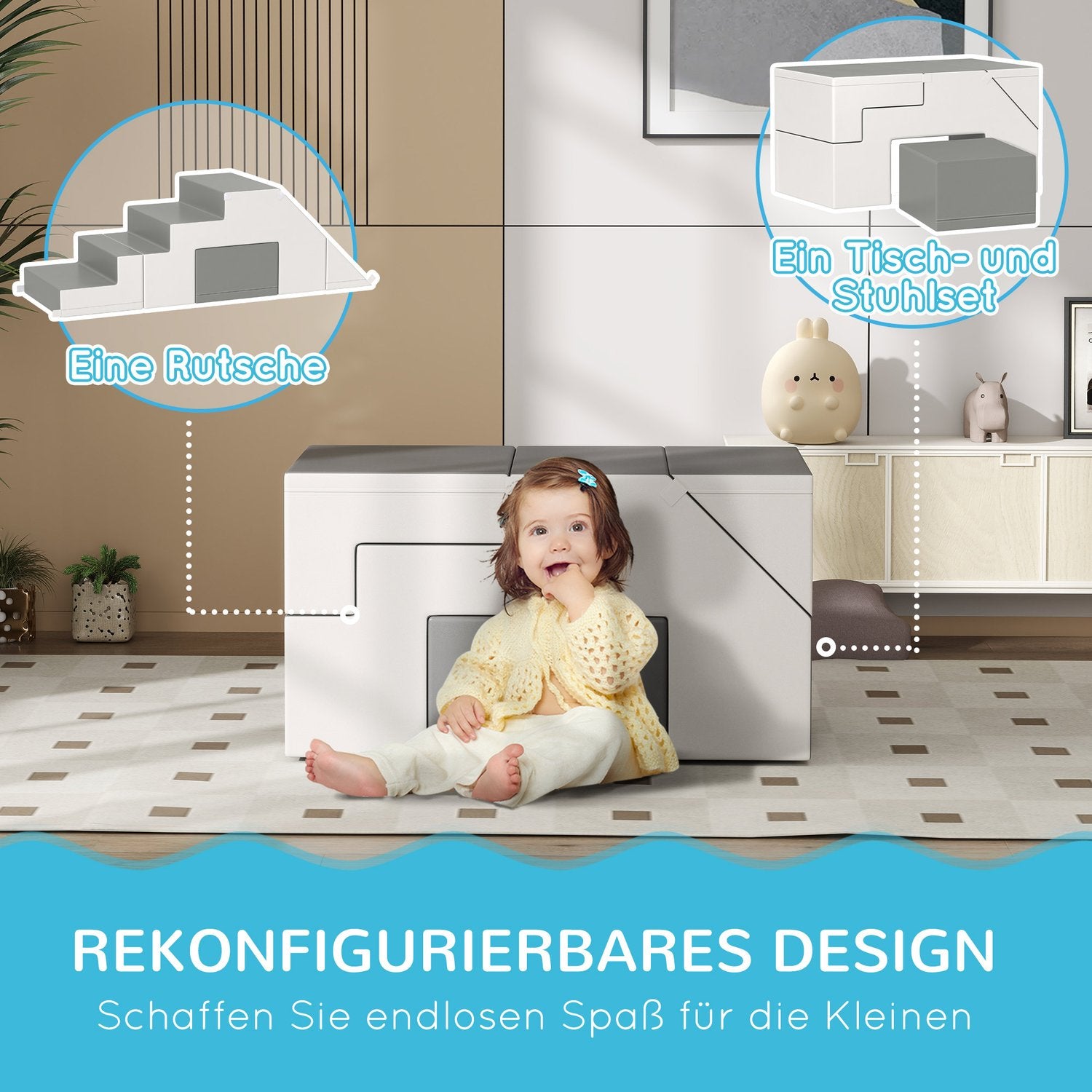 Byggklossar i jätteskum, konstläder, 1-3 år