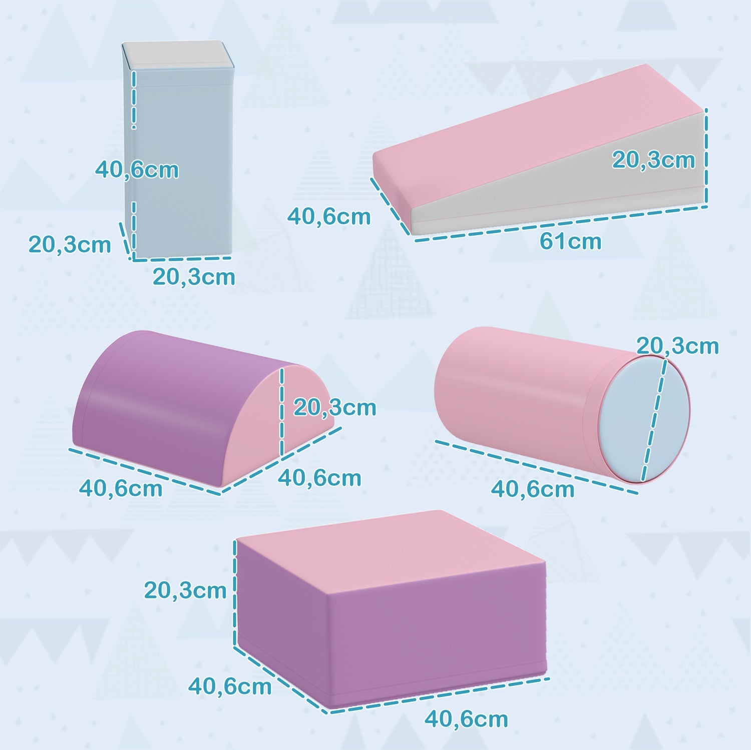 Byggklossar i jätteskum, konstläder, 1-3 år