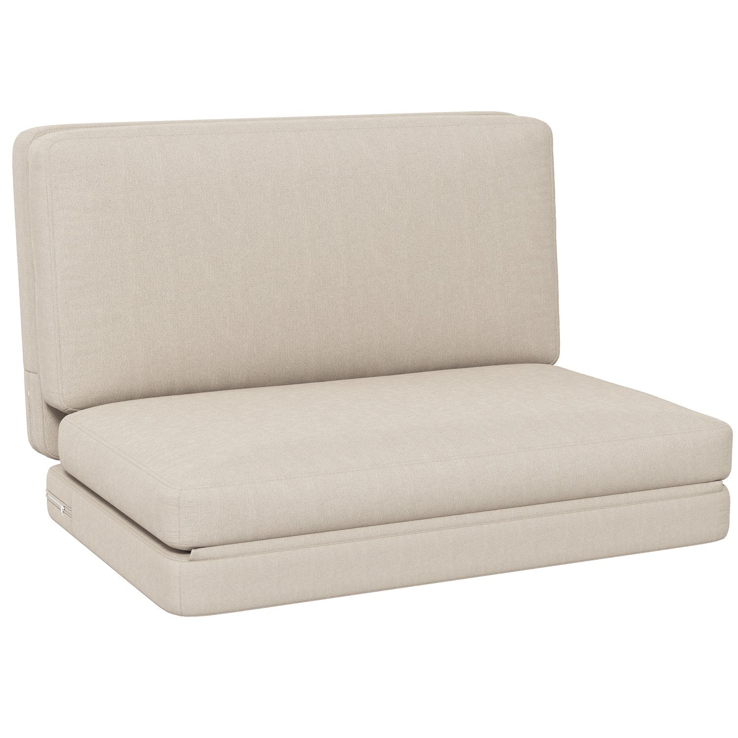 Cabriolet 3-i-1 bäddsoffa, sammetslook, beige, kapacitet 240 kg
