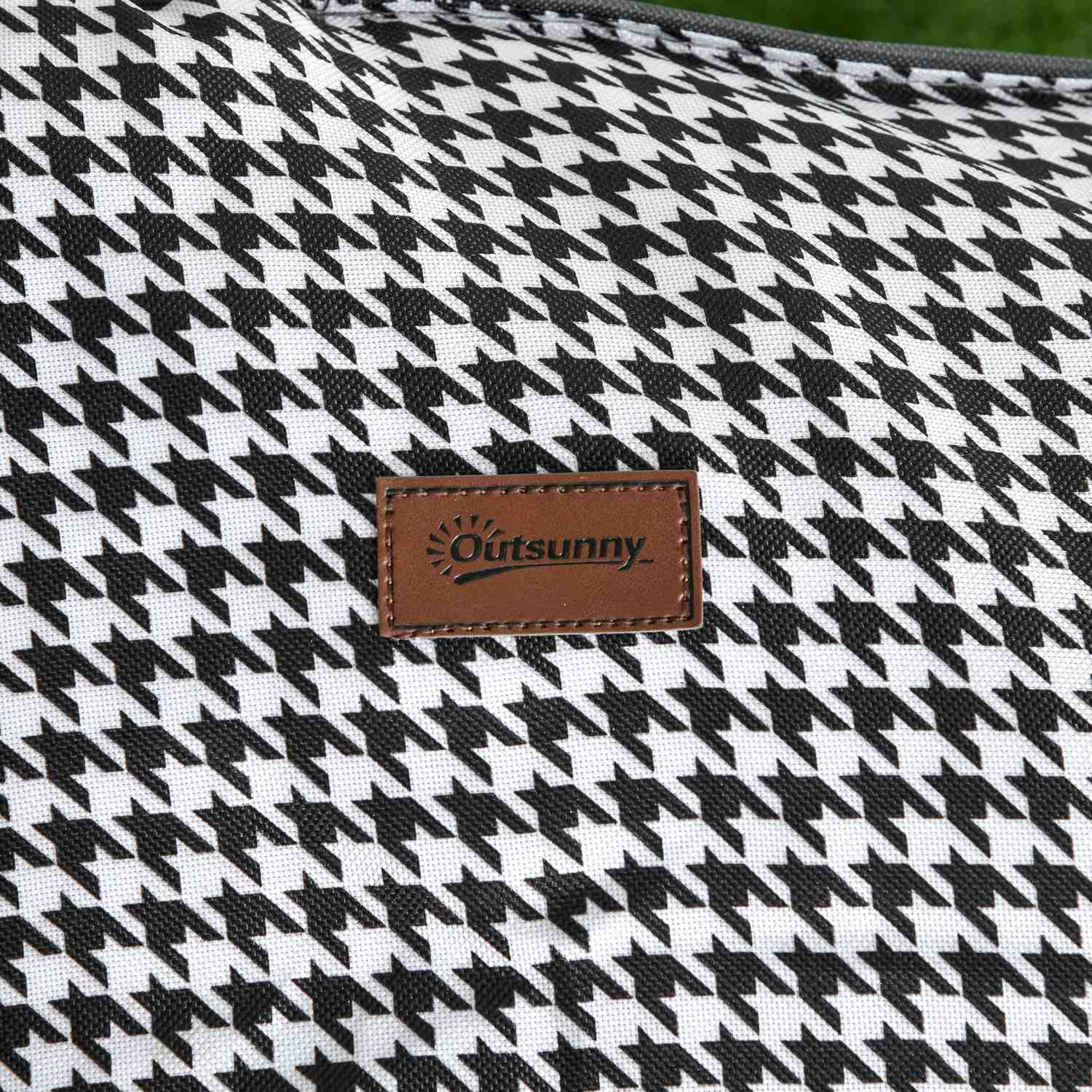 Campingsäng med väska & mugghållare, svart, 120 kg kapacitet