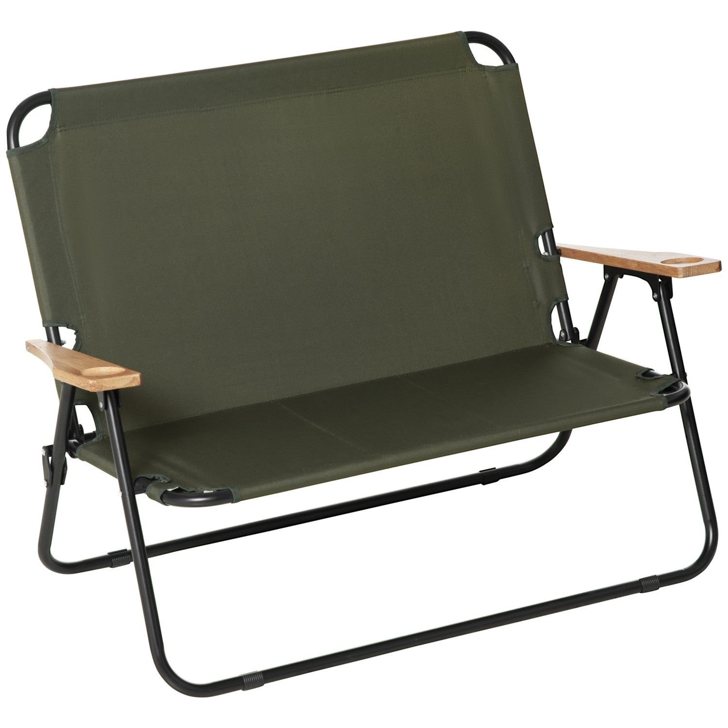 Fällbar direktörsstol, 2-sits, stålram, grön