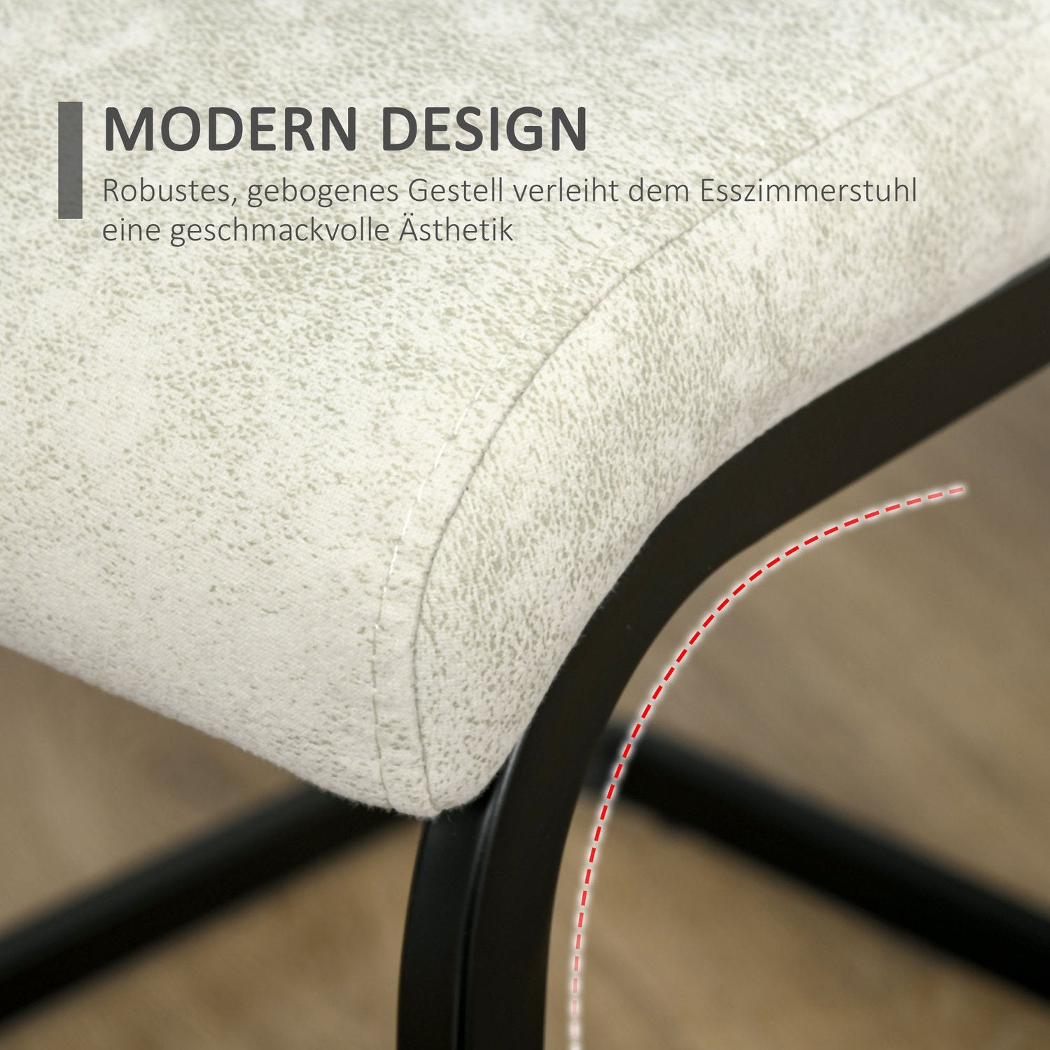 Cantilever matstolar, ergonomiskt set om 4, beige polyester