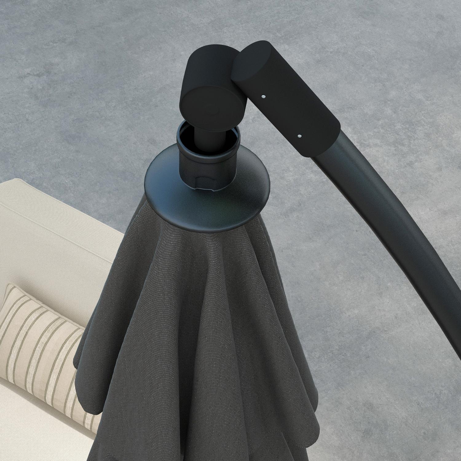 Cantilever uteplatsparaply, Ø293 Cm, Vev & Tilt, Cross Base