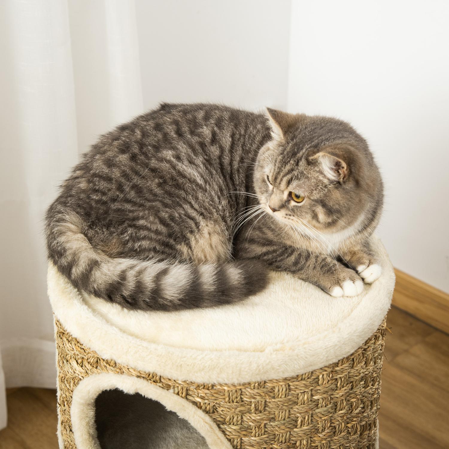 Cat Scratching Barrel, 3-Level Sisal Plysch, 37,5x70 cm