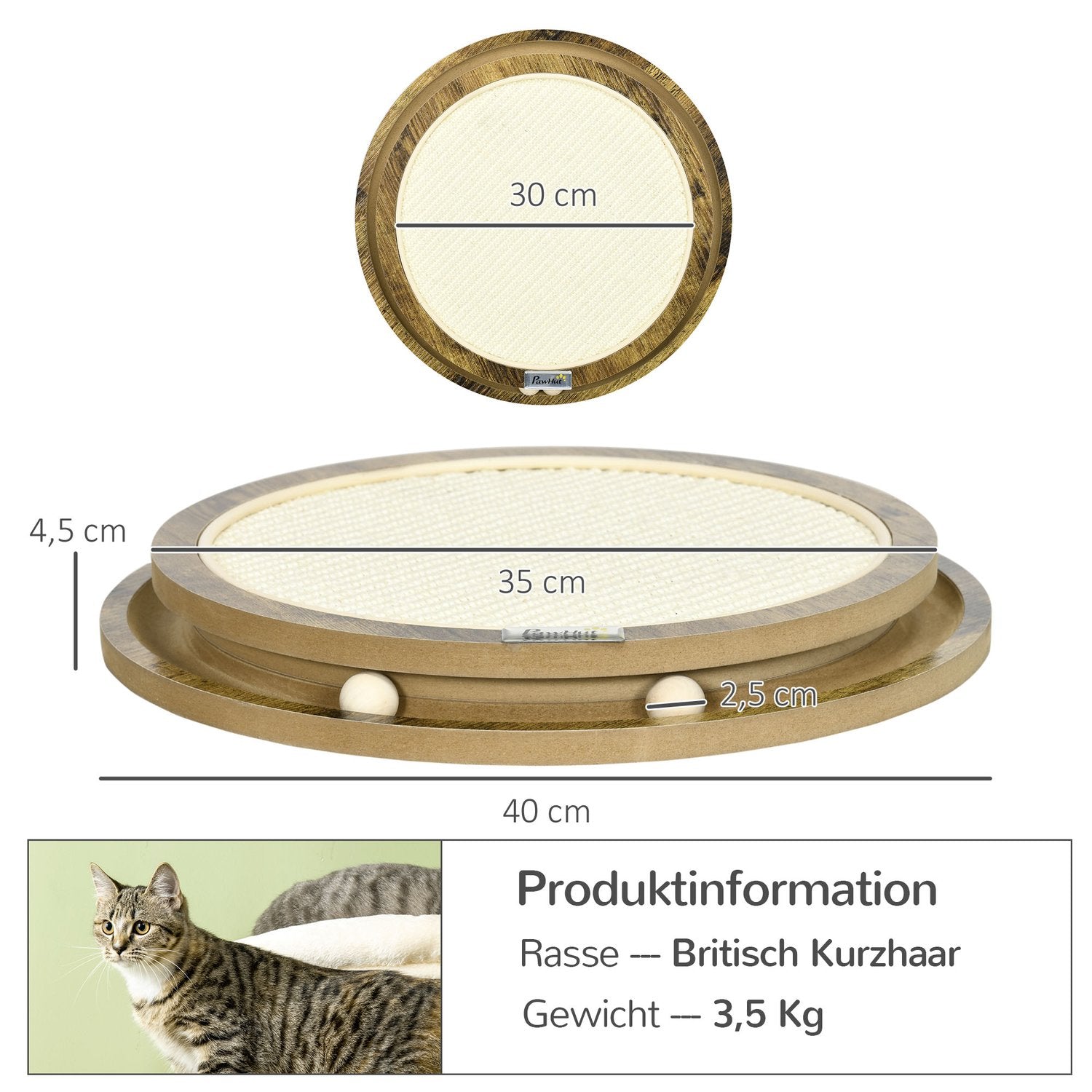 Cat Scratching Board med dubbelskiktsdesign och spelboll