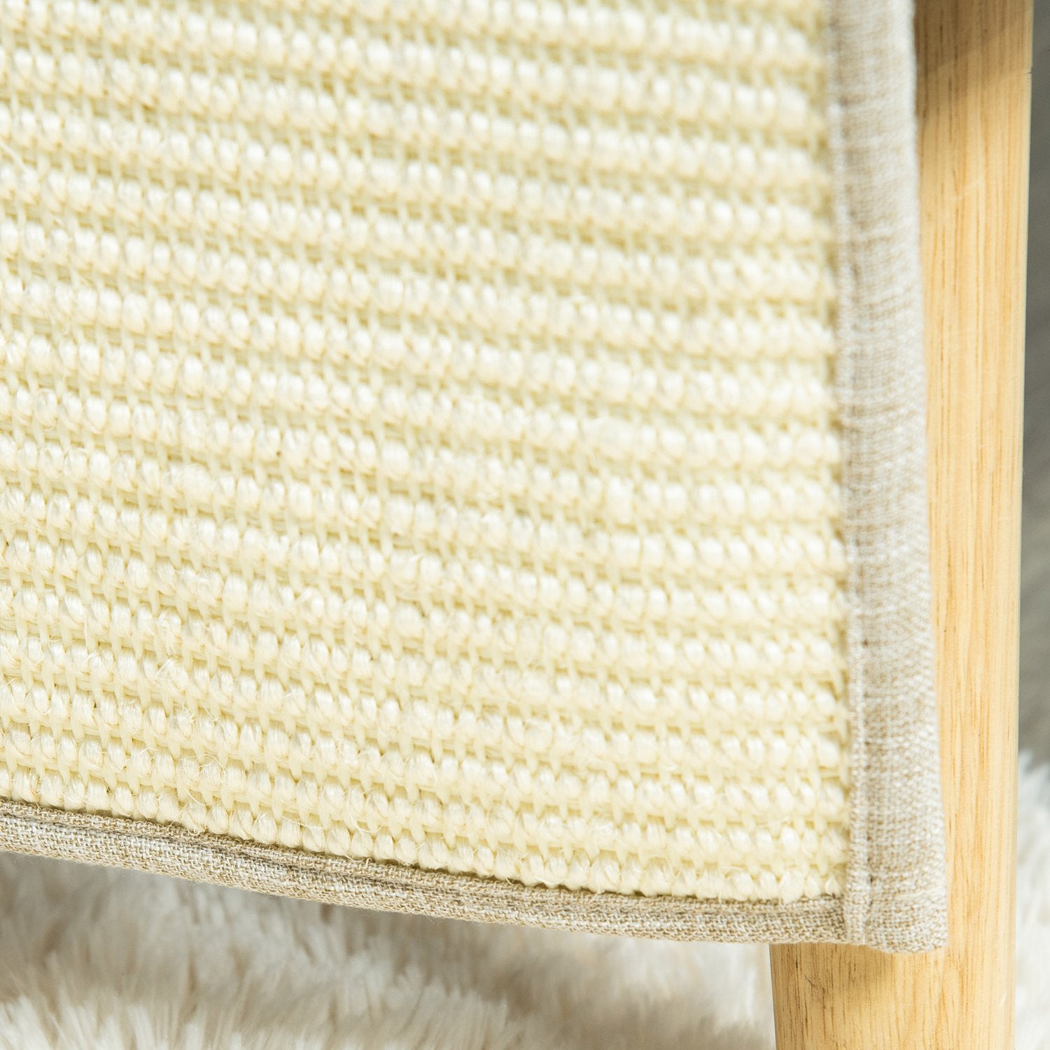 Cat Scratching Mat, Sisal Soffskyddsset – Beige/Grå