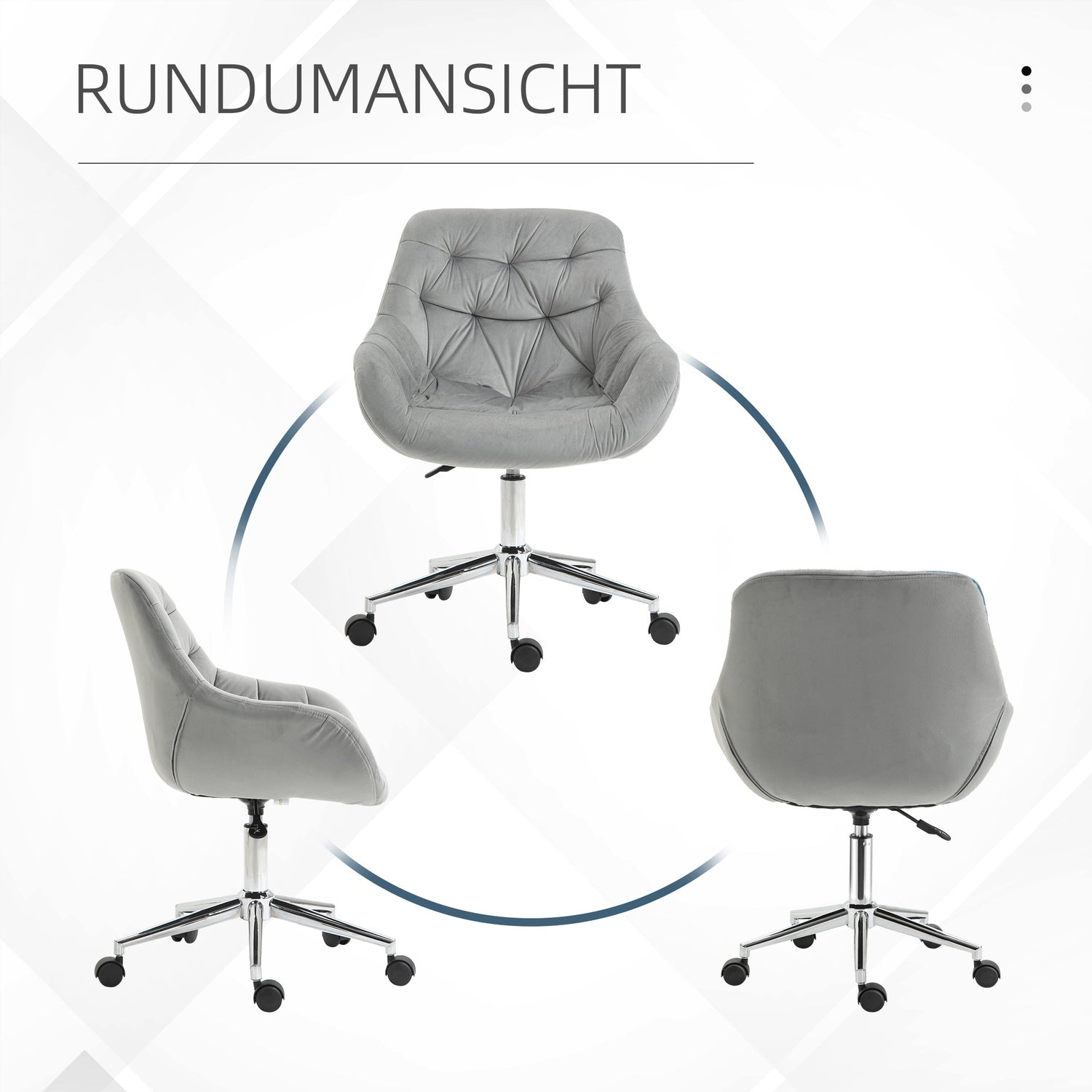 Executive Office Stol, justerbar höjd, grå polyester