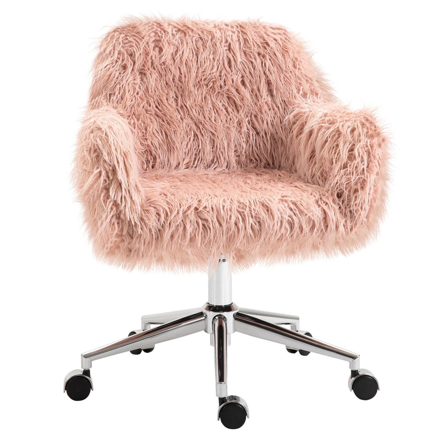 Rosa fuskpäls Executive Swivel Chair, höjdjusterbar