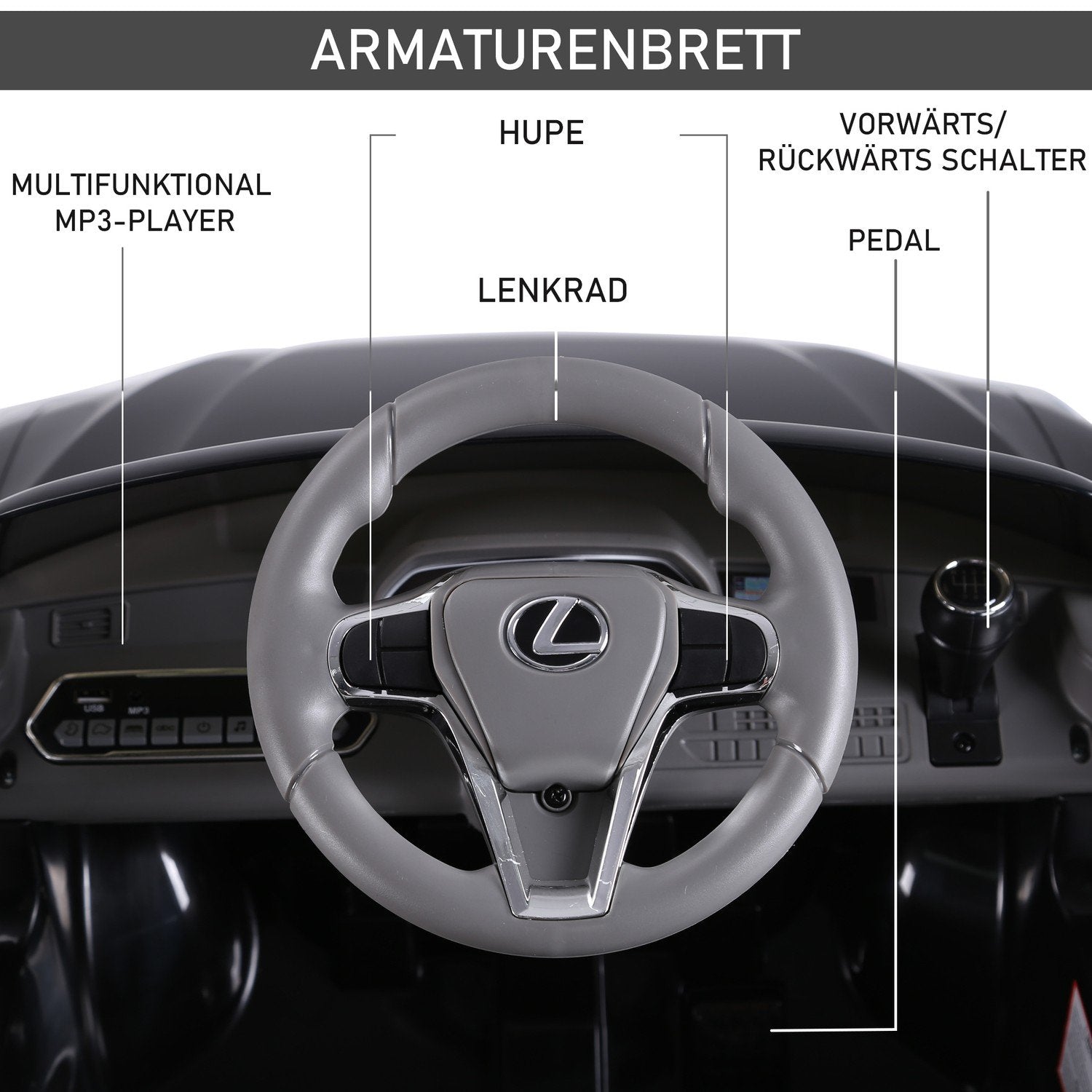 Barnbil Barnbil Den Officiellt Licensierade Åkande Lexus Lc500 För 3-6 År Elbil Med 2,4G Fjärrkontroll Mp3/Usb Lätt Musik