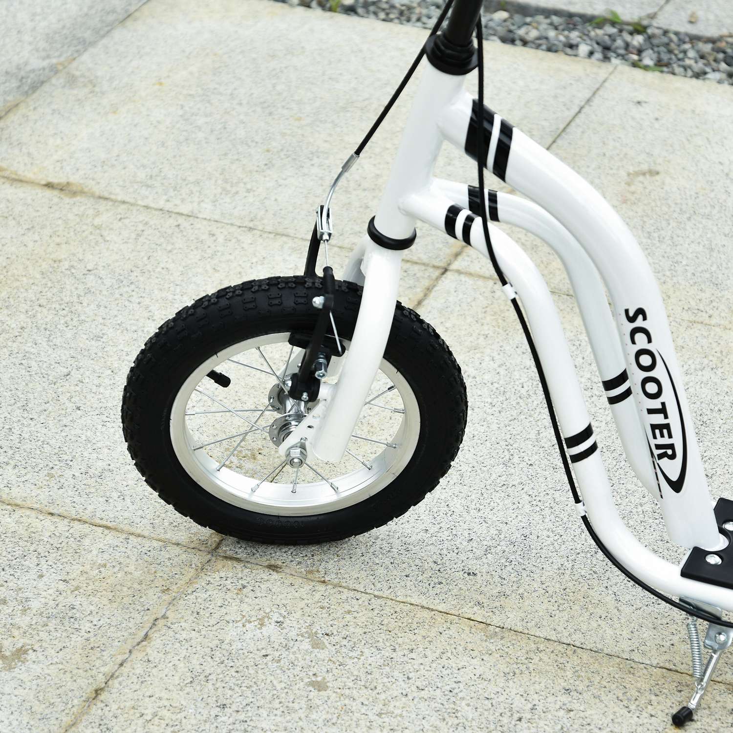 Cityscooter för barn – 12"" luftdäck, aluminium, vit