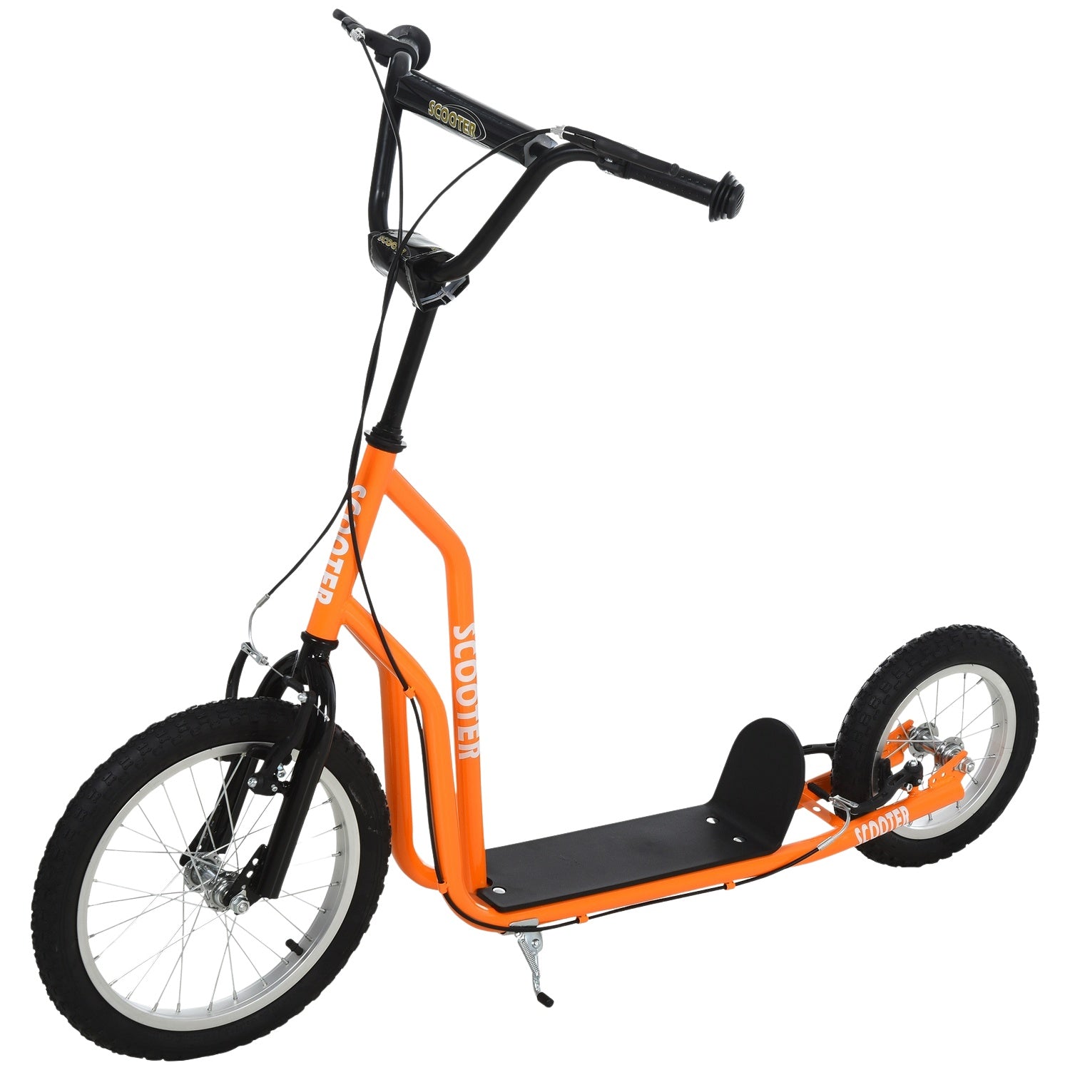 Cityscooter för barn, luftdäck, orange, 16/12 tum