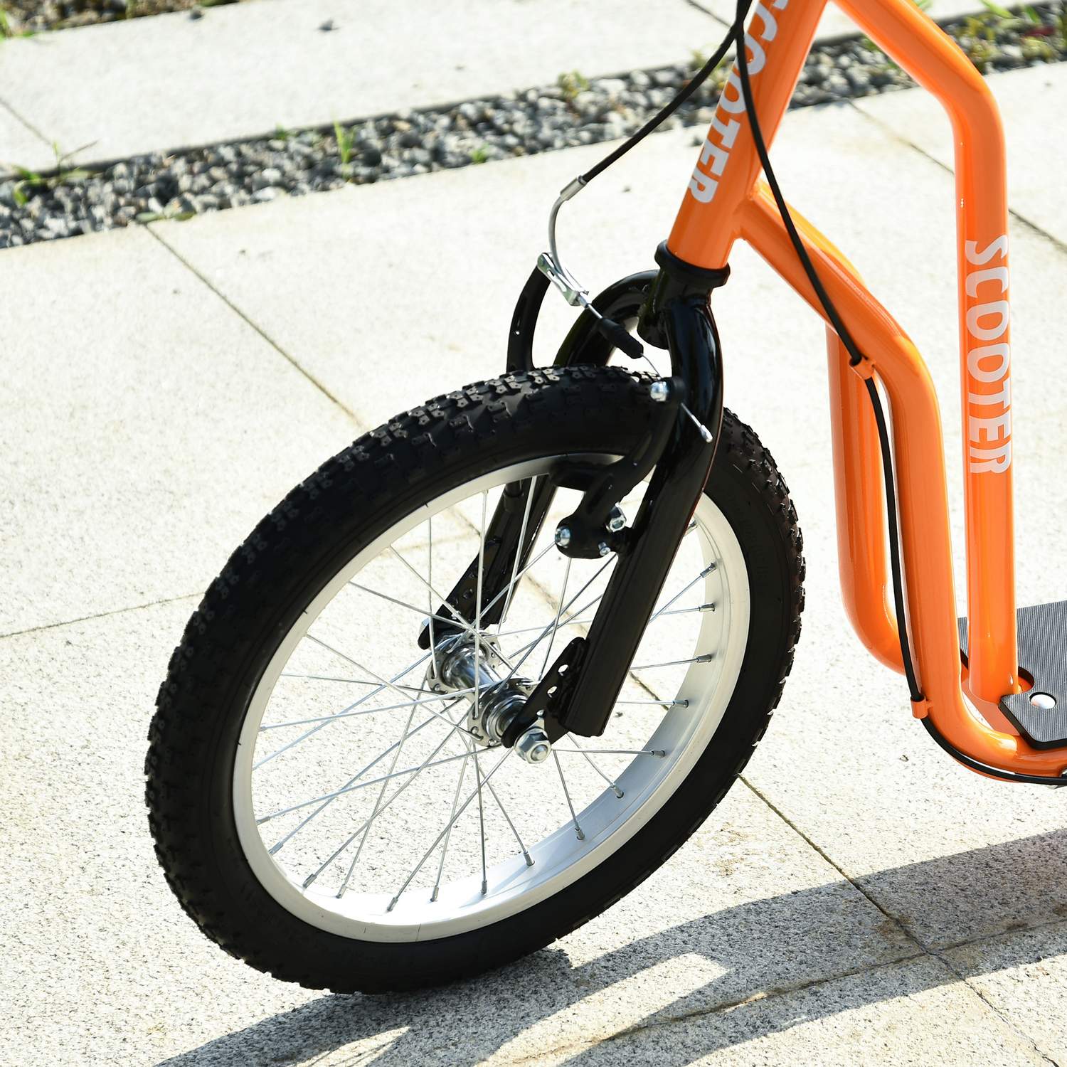 Cityscooter för barn, luftdäck, orange, 16/12 tum