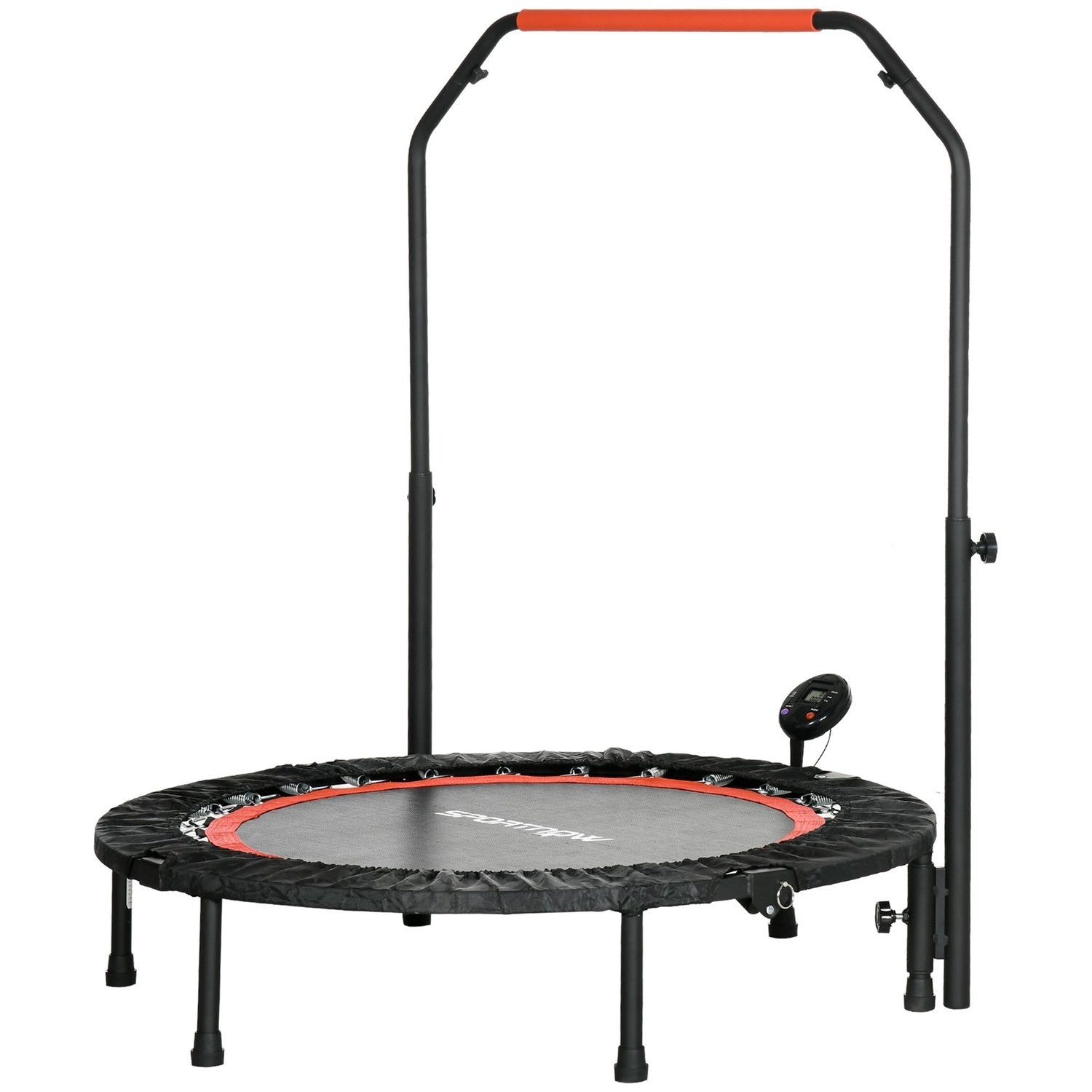 Ministudsmatta Lcd-Skärm 102 Cm Fitnessstudsmatta Med 4-Vägs Höjdjusterbart Handtag Upp Till 100 Kg