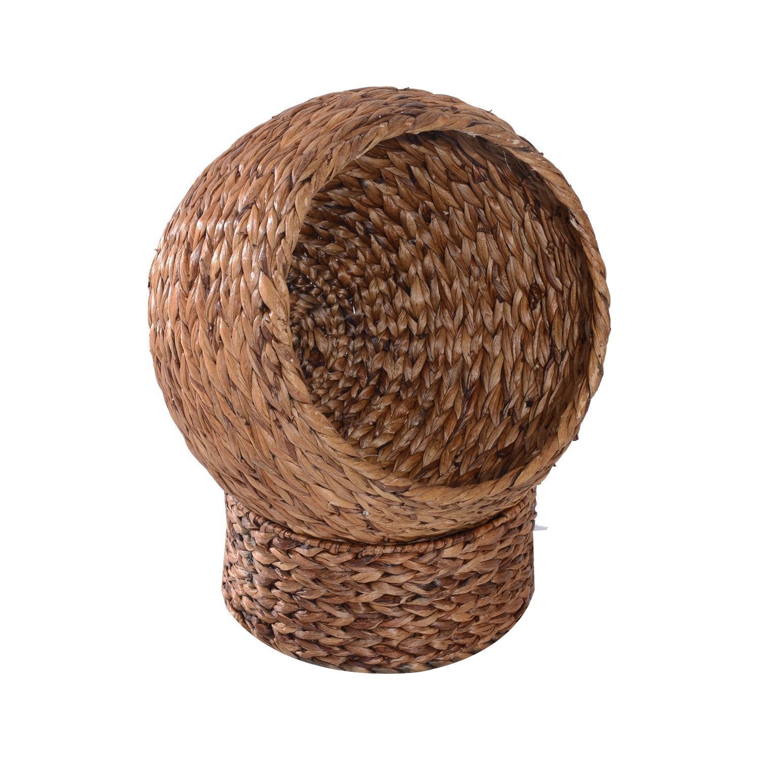 Rattan Cat Basket Bekväm Kattsäng Med Kudde, Vattenhyacintsäng För Husdjur, Ljusbrun, 42X33X52Cm