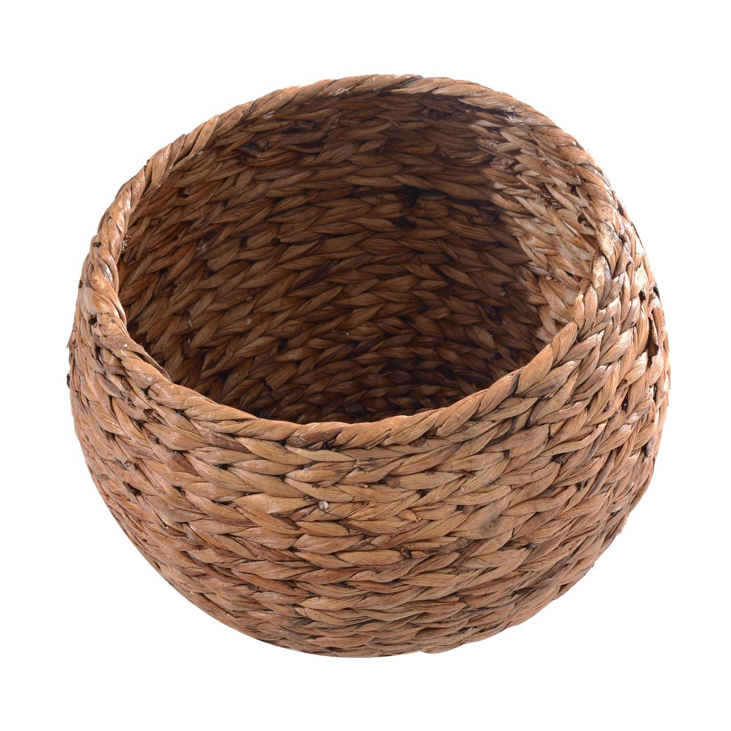 Rattan Cat Basket Bekväm Kattsäng Med Kudde, Vattenhyacintsäng För Husdjur, Ljusbrun, 42X33X52Cm