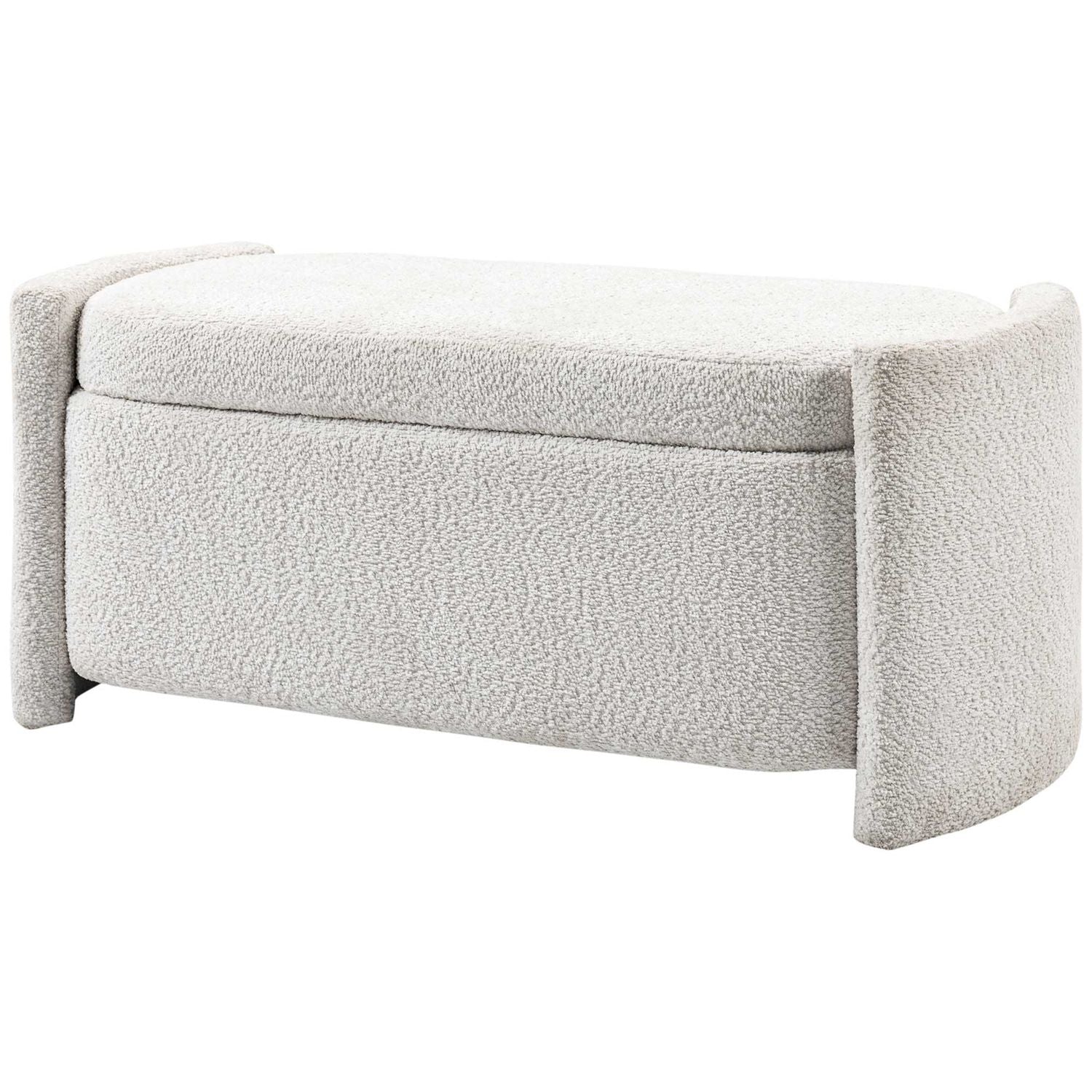 Cream Velvet Förvaringsbänk med lock – 105 x 44 x 45,5 cm