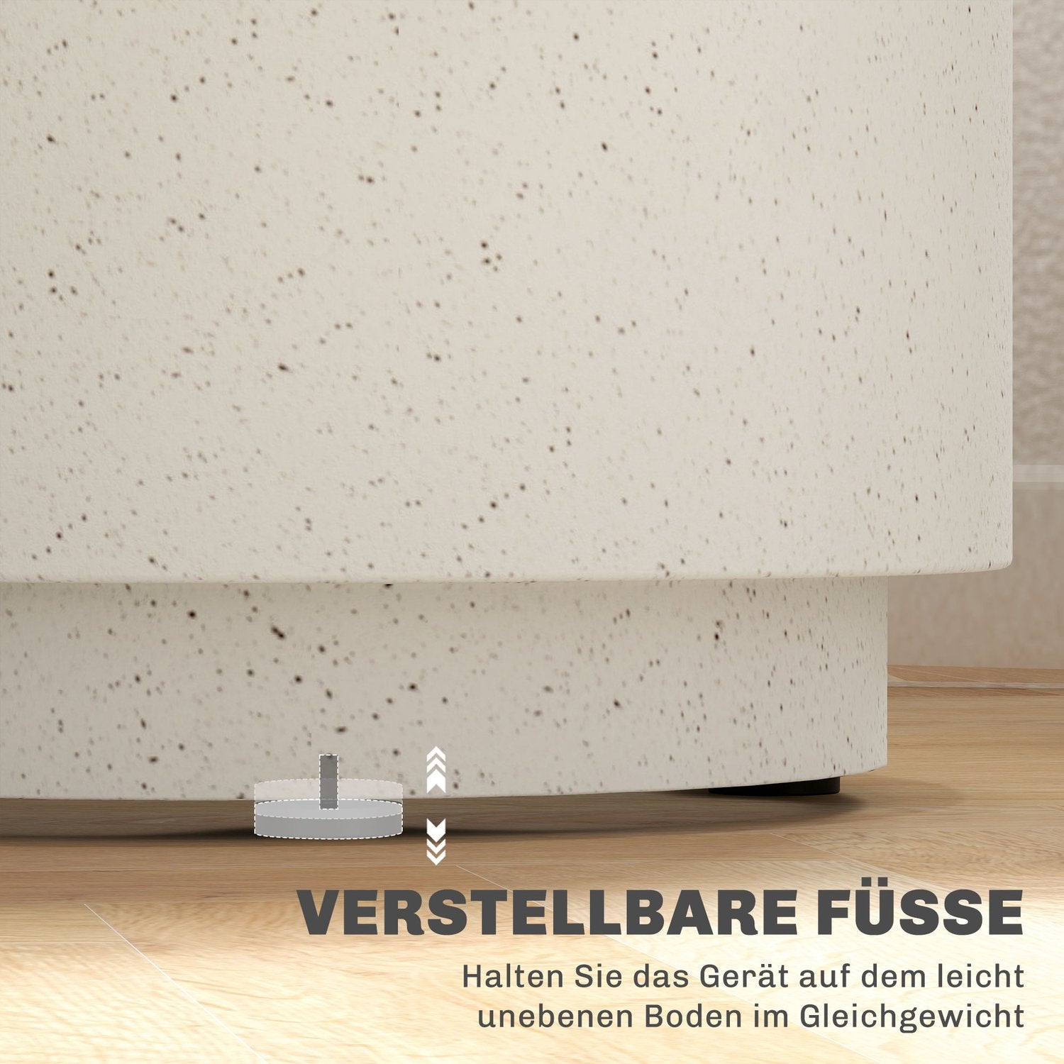 Creme White Stone-Look Soffbord, Ø37 x 43 cm