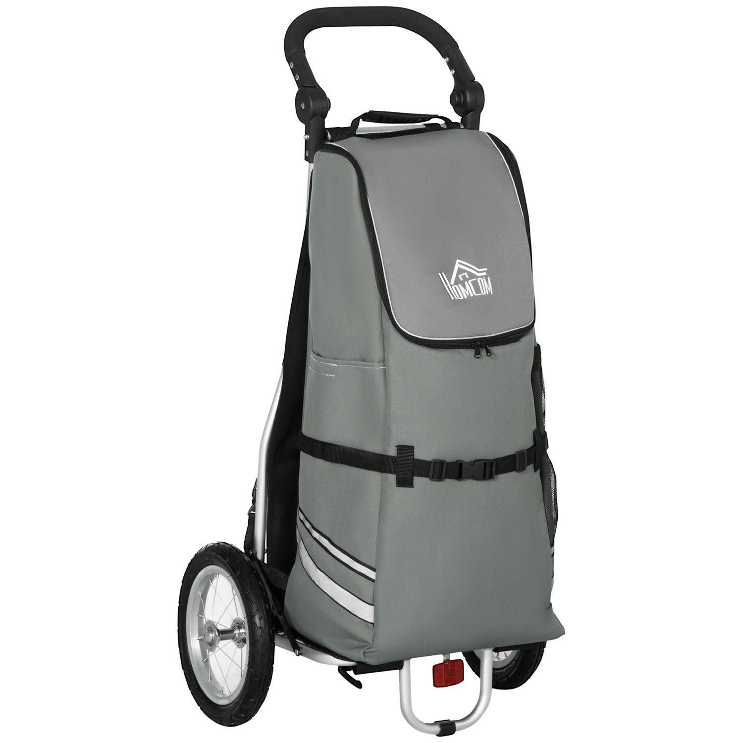Cykellastvagn och kundvagn, 55L, aluminium, grå