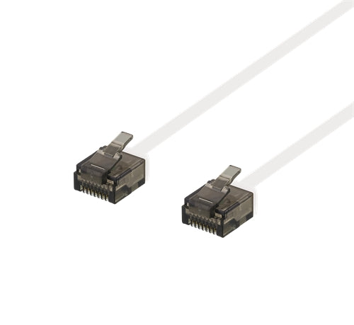 DELTACO Cat6a patchkabel, platt, 0,3m, vit