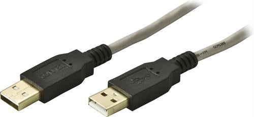 DELTACO USB A 2.0 kabel, guldpläterade kontakter 2m