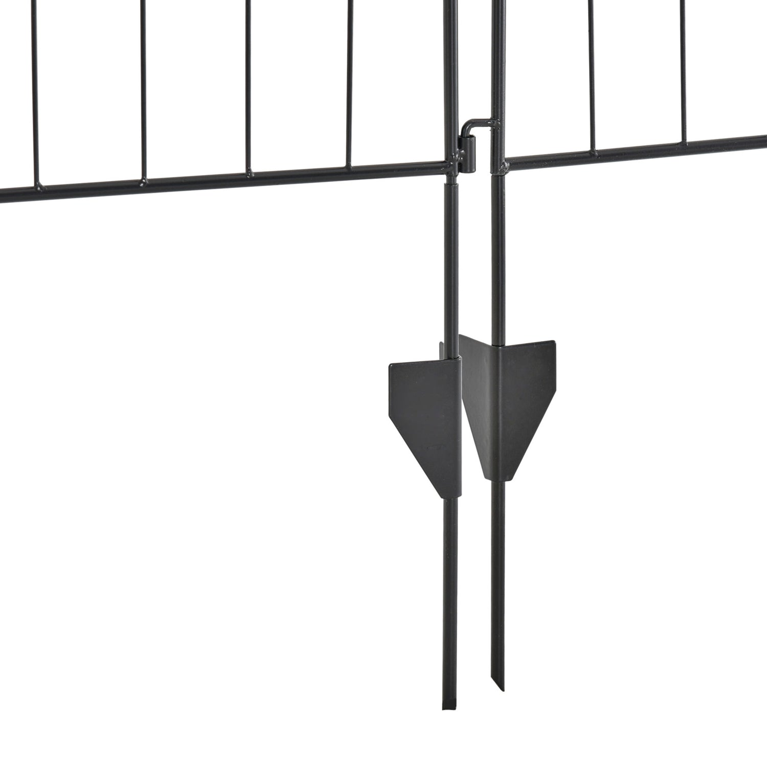 Dekorativt svart metall trädgårdsstaketset, 4 paneler, 365x112 cm