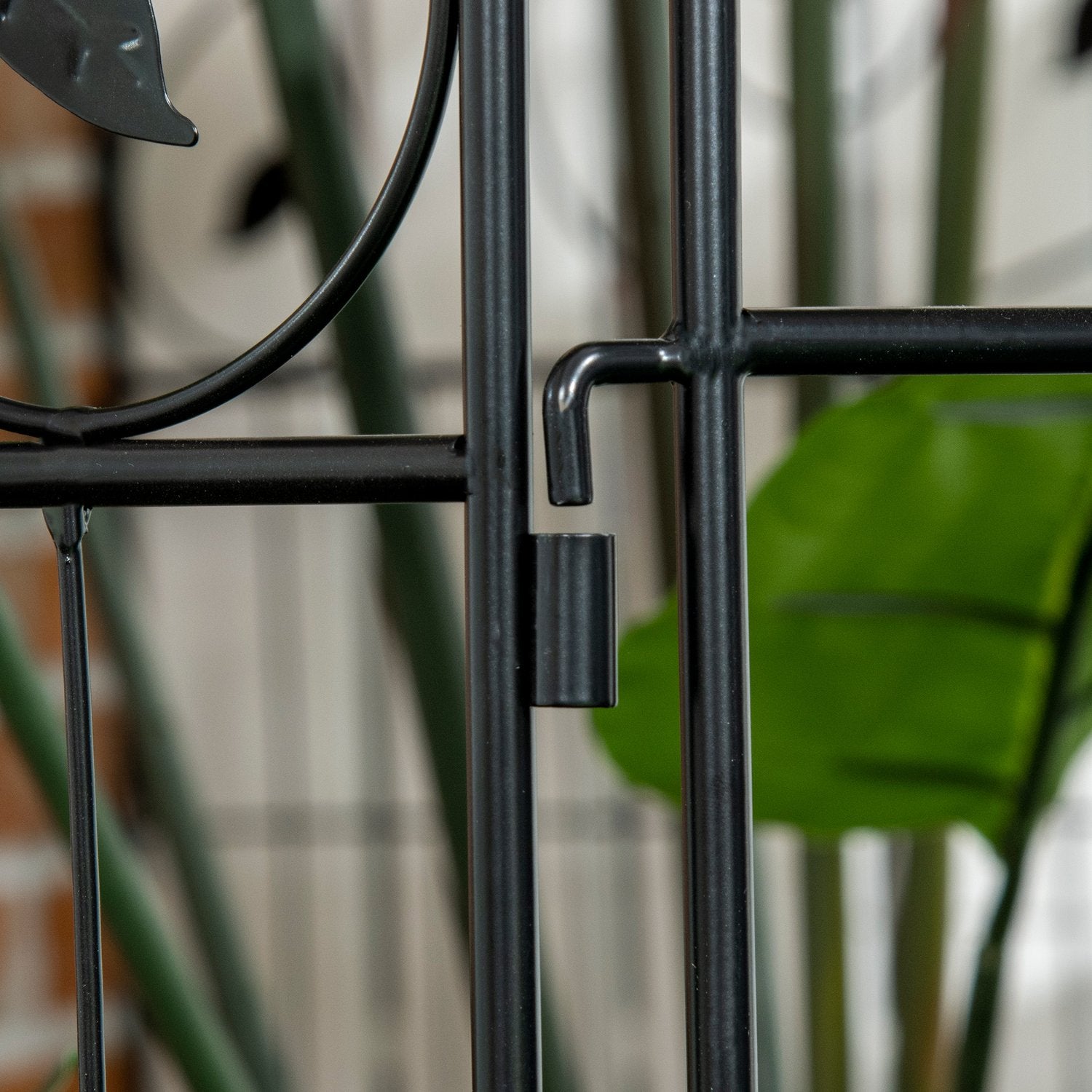 Dekorativt trädgårdsstaket i svart metall, 3,52 x 1,1 m, 4-pack