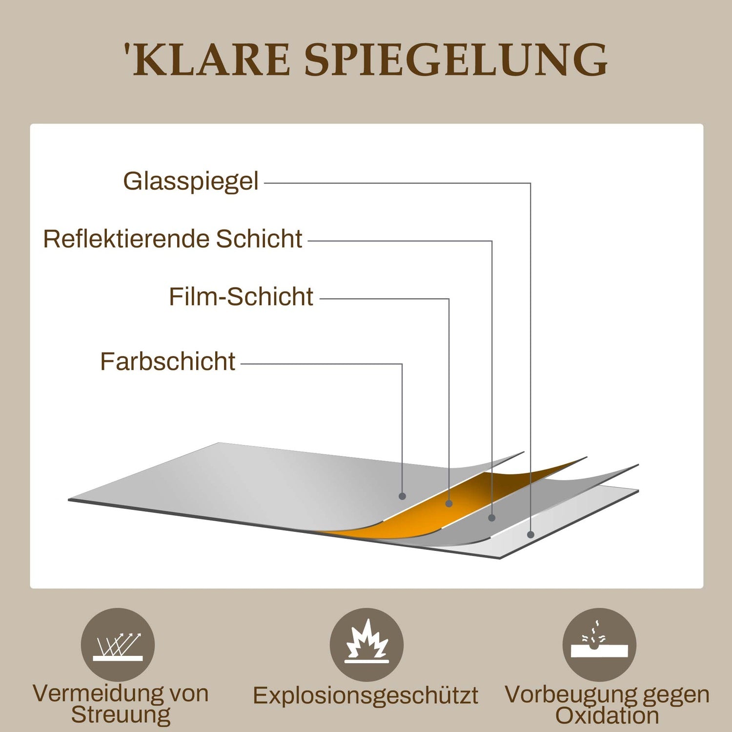 Dekorativ väggspegel i guld, 110 x 62 cm, metallram