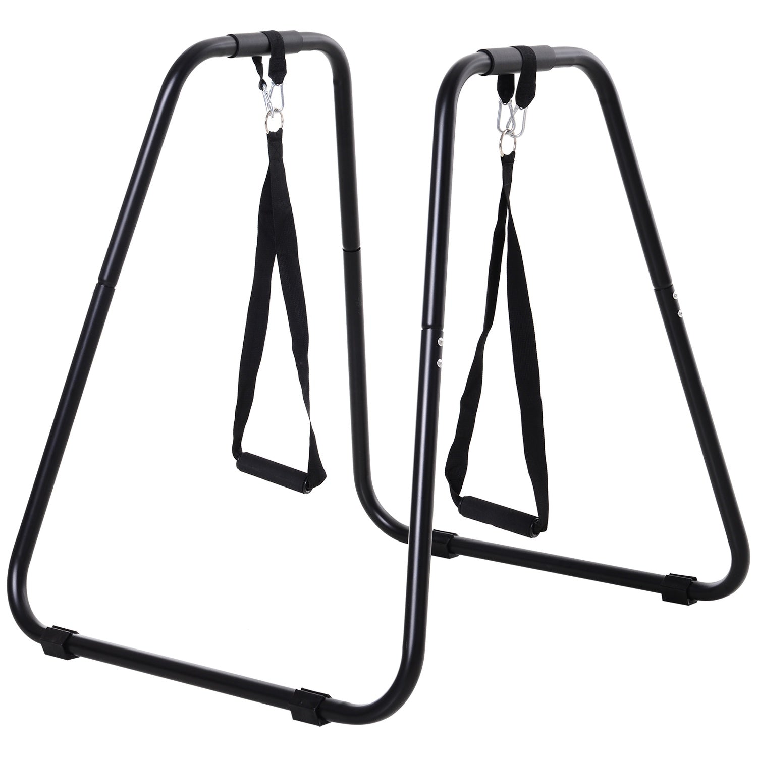 Dipställ med slingtrainer, stabilt stål, svart, 90x81x92,5 cm