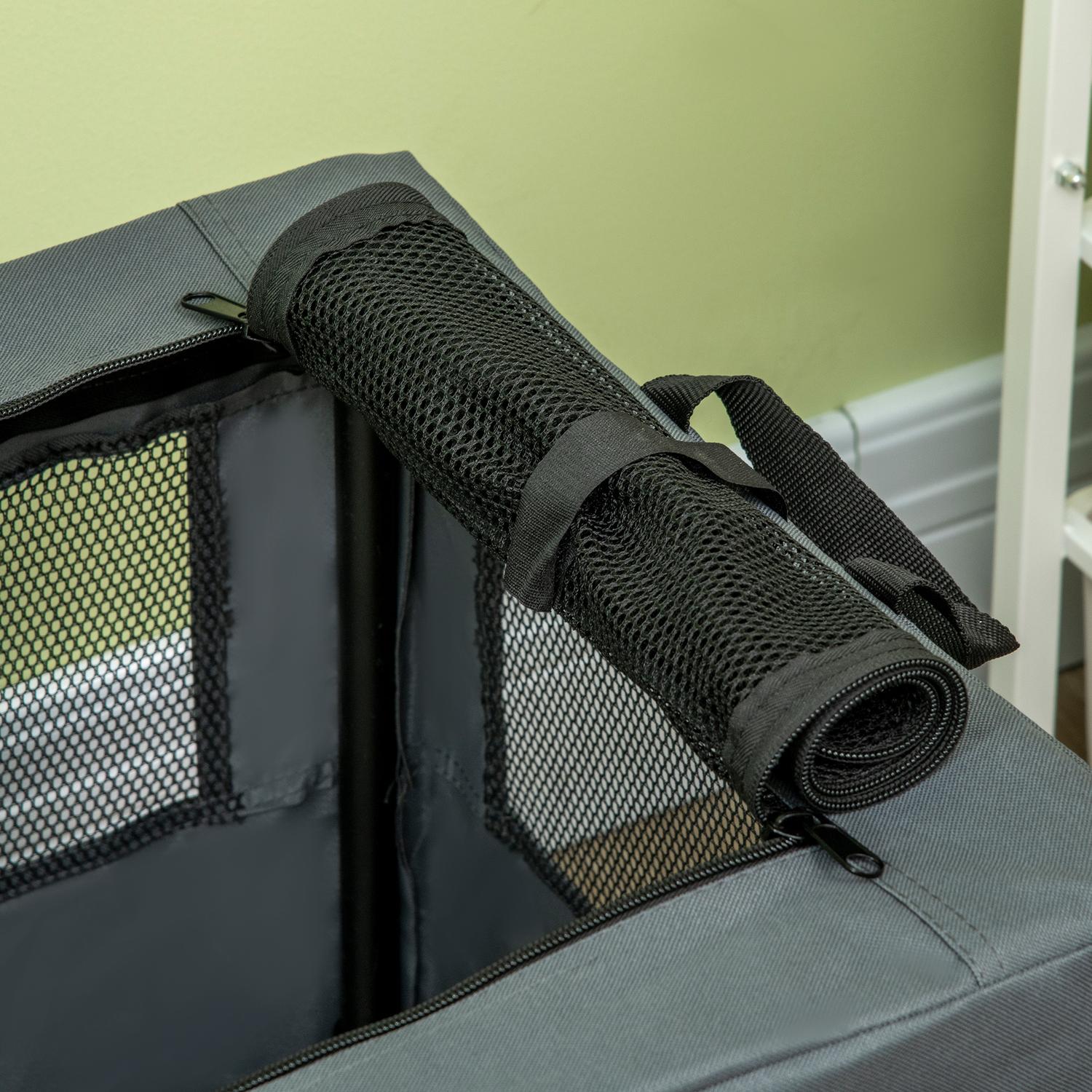 Djurhållare, grå Oxford, nätfönster, för husdjur upp till 4 kg