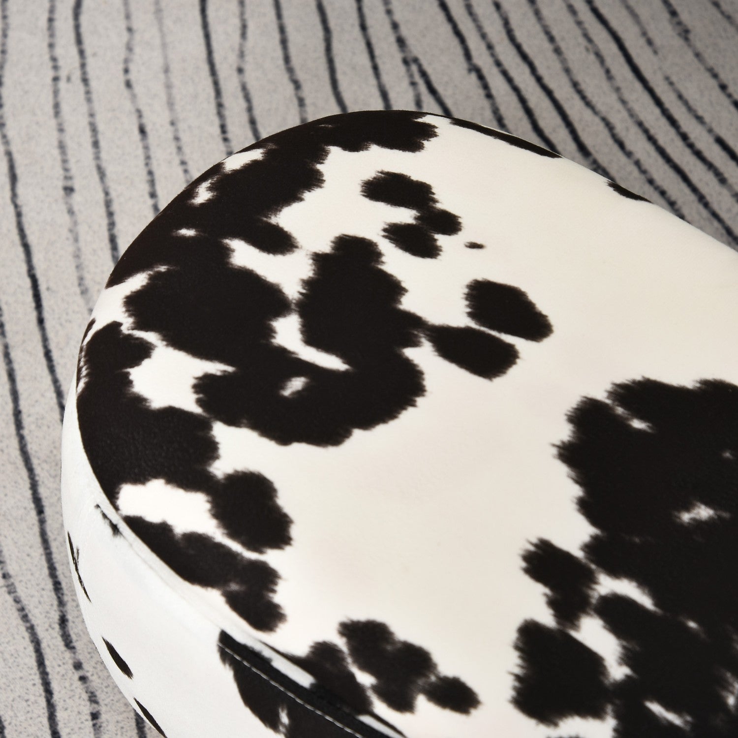 Djurpall med förvaring, stoppad grisdesign, svart/vit