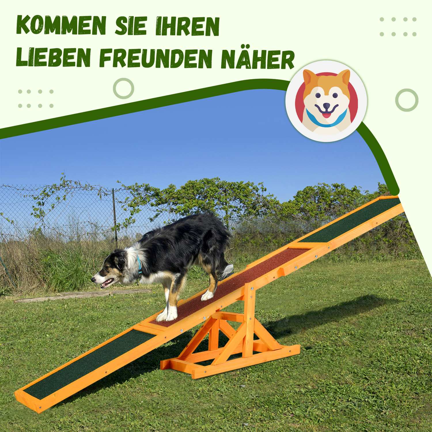 Dog Agility Rocker Toy – 180 x 30 x 30 cm, Utomhusträning