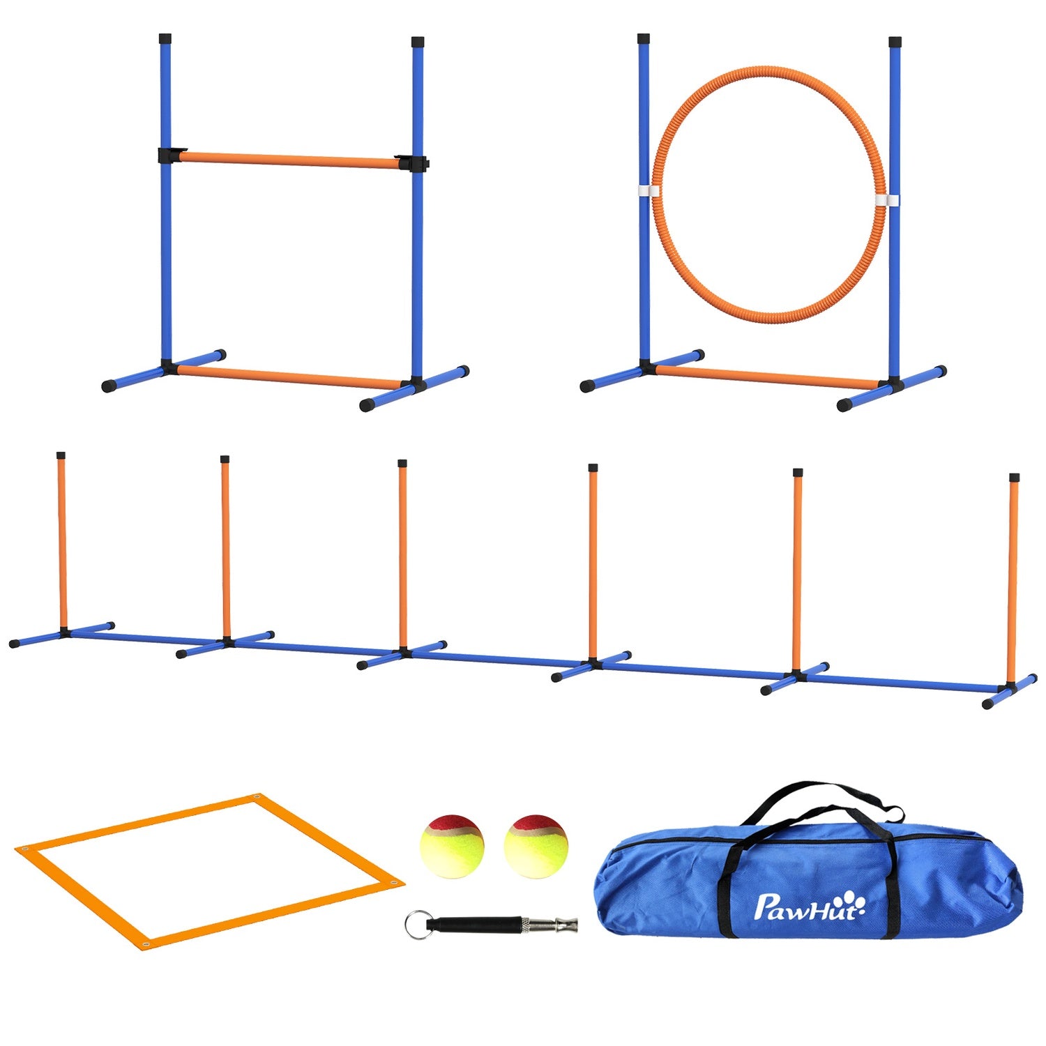 Dog Agility Set – Justerbar häck & hoppring, 4-delad