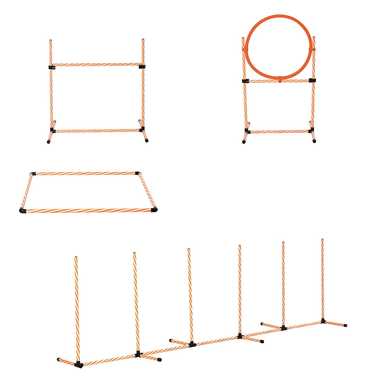 Dog Agility Set Hundträningsset Med Hundtunnelträning För Husdjur Inkluderar Väska Lätt Att Bära Plast Polyester Orange＋Vit