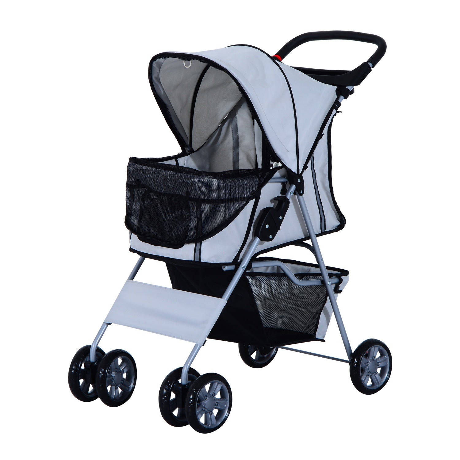 Dog Buggy Silver – Lätt, hopfällbar, husdjursvagn