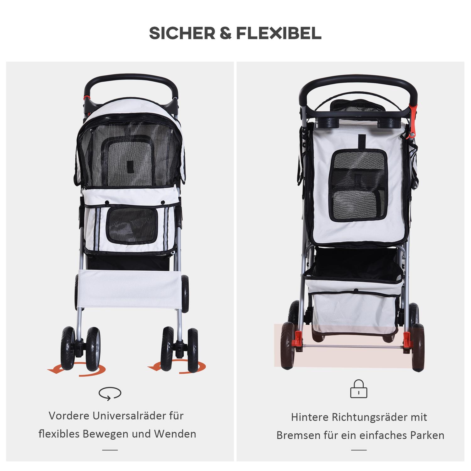 Dog Buggy Silver – Lätt, hopfällbar, husdjursvagn