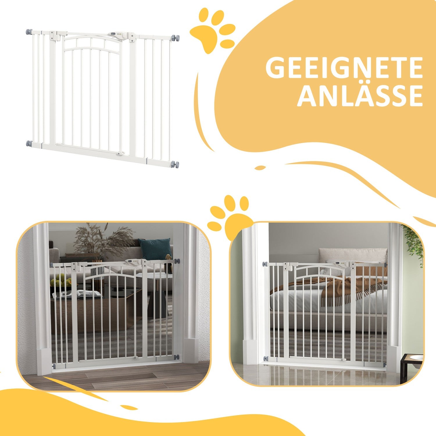 Dog Gate Barriär, Auto-Close, 74-100 Cm, Ingen borrinstallation