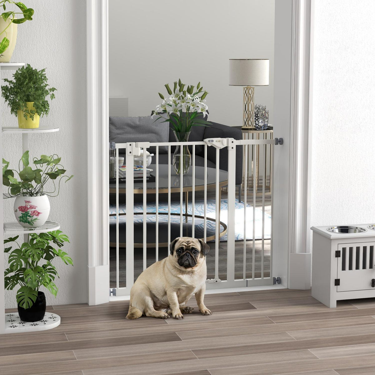 Dog Safety Gate – Expanderbar metall, No-Drill, 74-94 cm