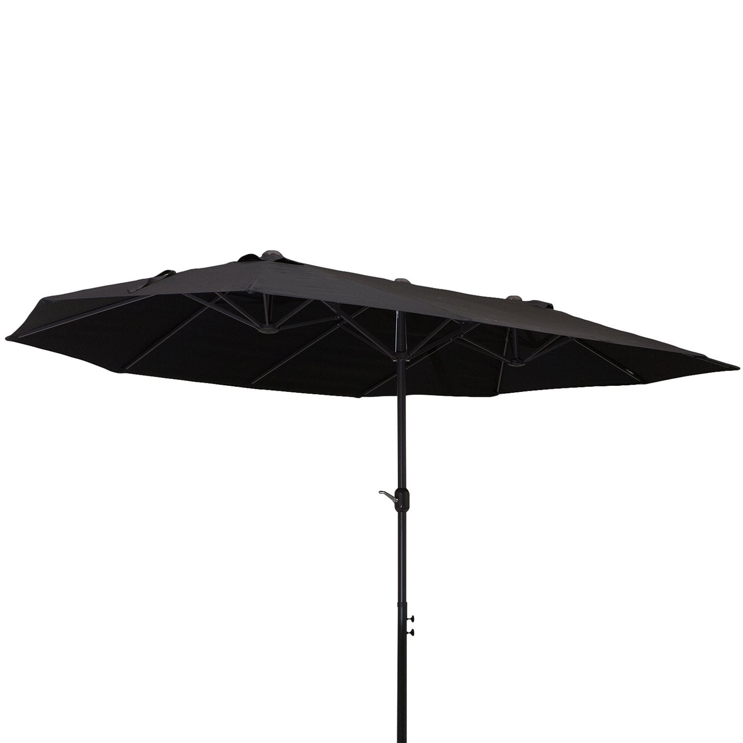 Parasol Garden Paraply Market Paraply Dubbelt Parasoll Uteplatsparaply Med Handvev Svart Oval 460 X 270 X 240 Cm